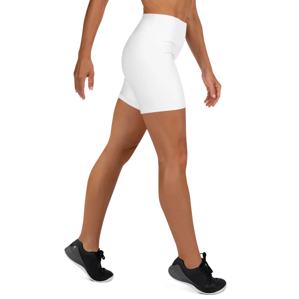 Athletic Apparatus White Black logo White stitch Yoga Shorts