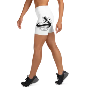 Athletic Apparatus White Black logo White stitch Yoga Shorts