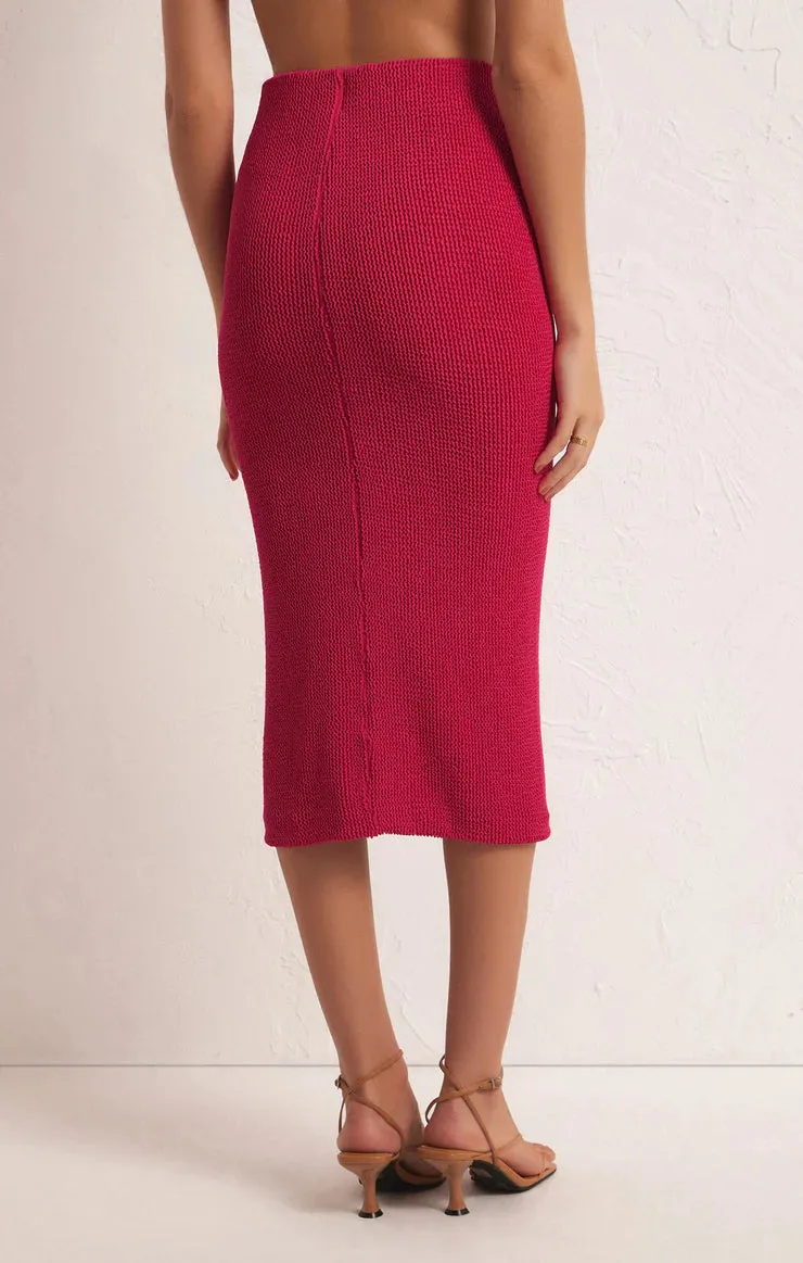 Aveen Crinkle Stretch Midi Skirt