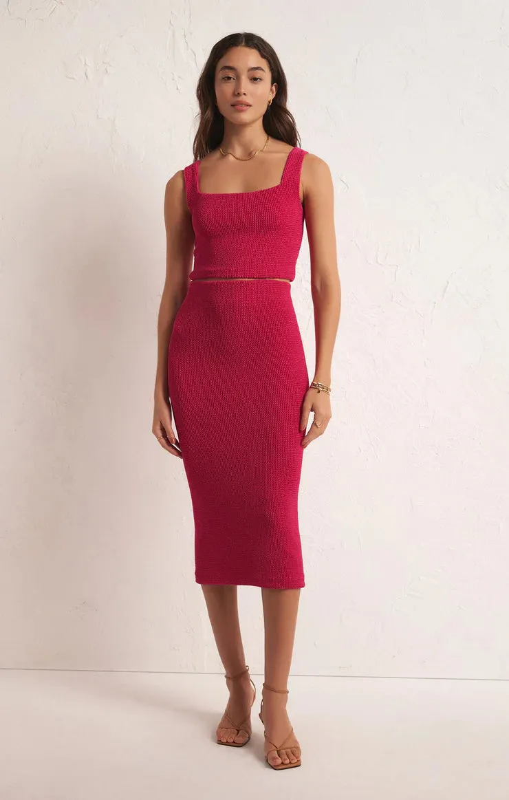 Aveen Crinkle Stretch Midi Skirt