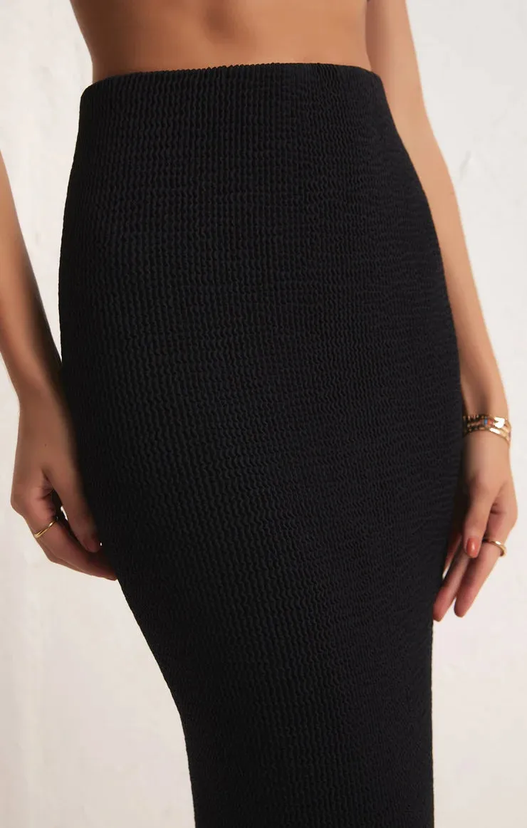 Aveen Crinkle Stretch Midi Skirt