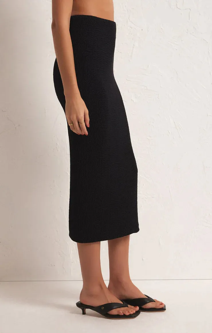 Aveen Crinkle Stretch Midi Skirt