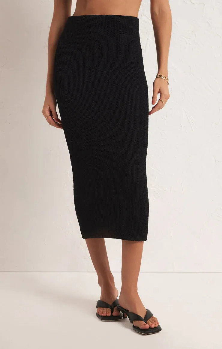 Aveen Crinkle Stretch Midi Skirt