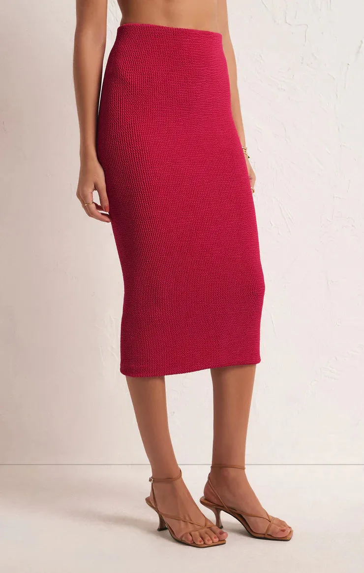 Aveen Crinkle Stretch Midi Skirt