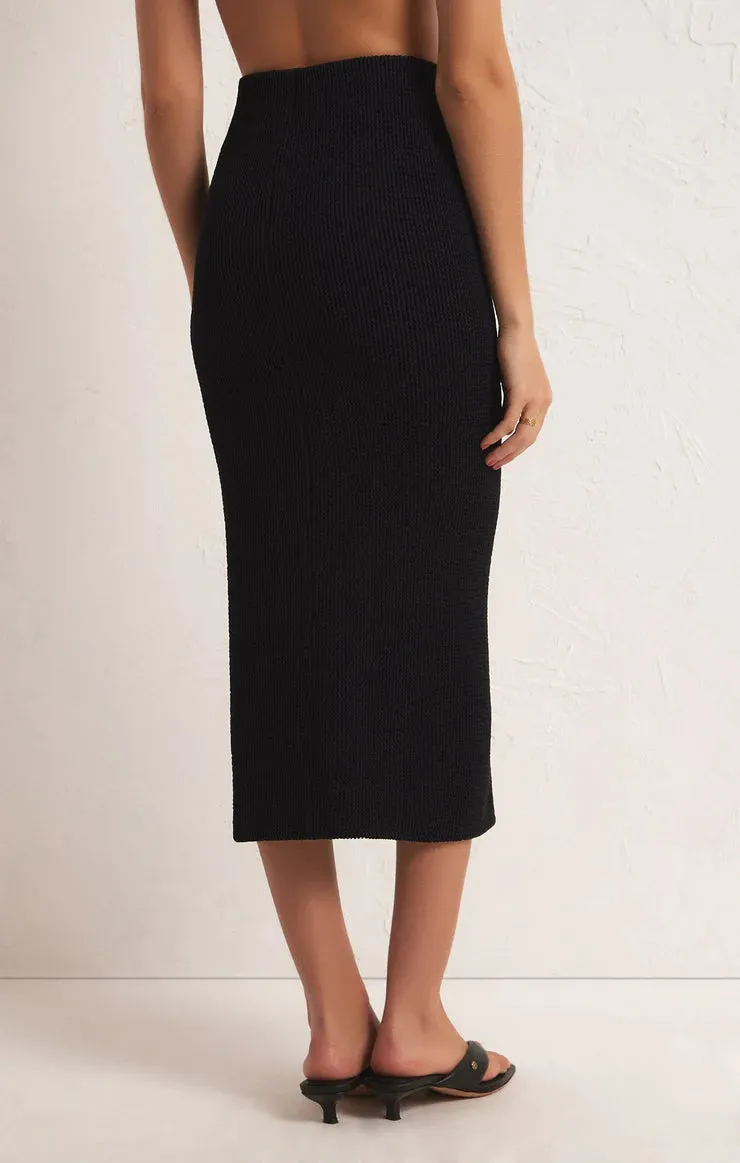 Aveen Crinkle Stretch Midi Skirt