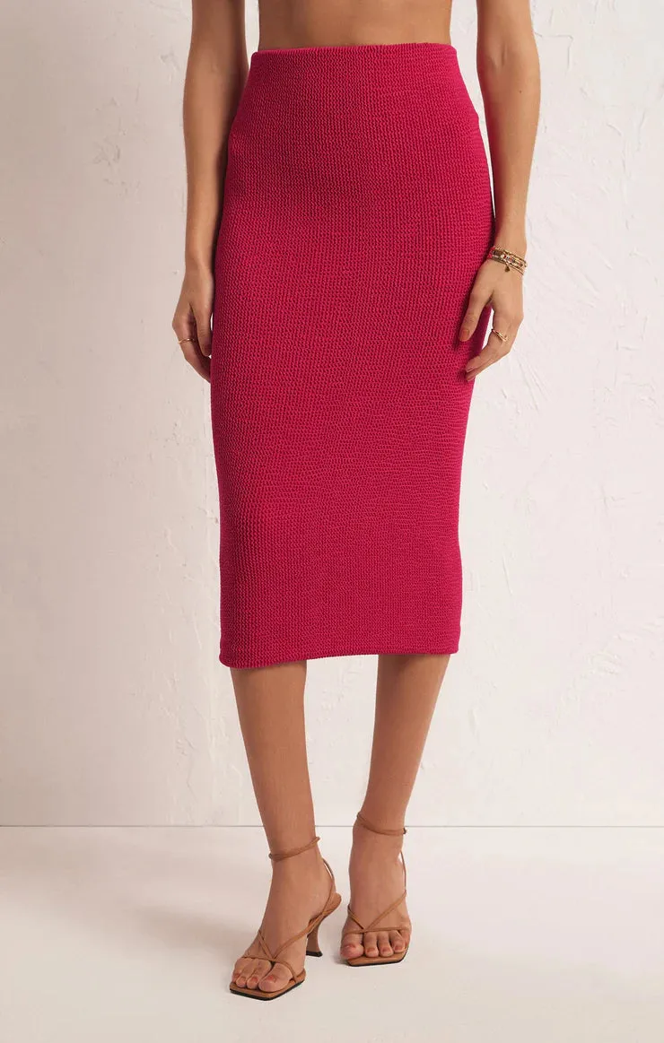 Aveen Crinkle Stretch Midi Skirt