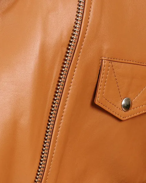 Baby Jayne Classic Smooth Leather Jacket | Hazelnut