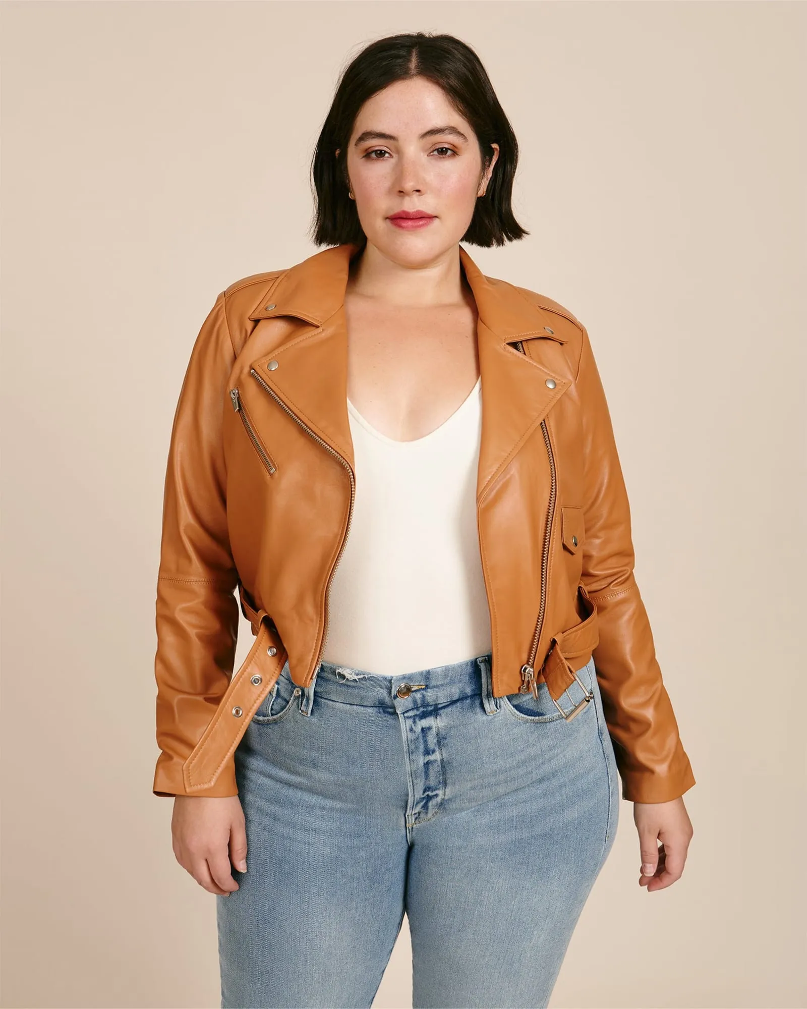 Baby Jayne Classic Smooth Leather Jacket | Hazelnut