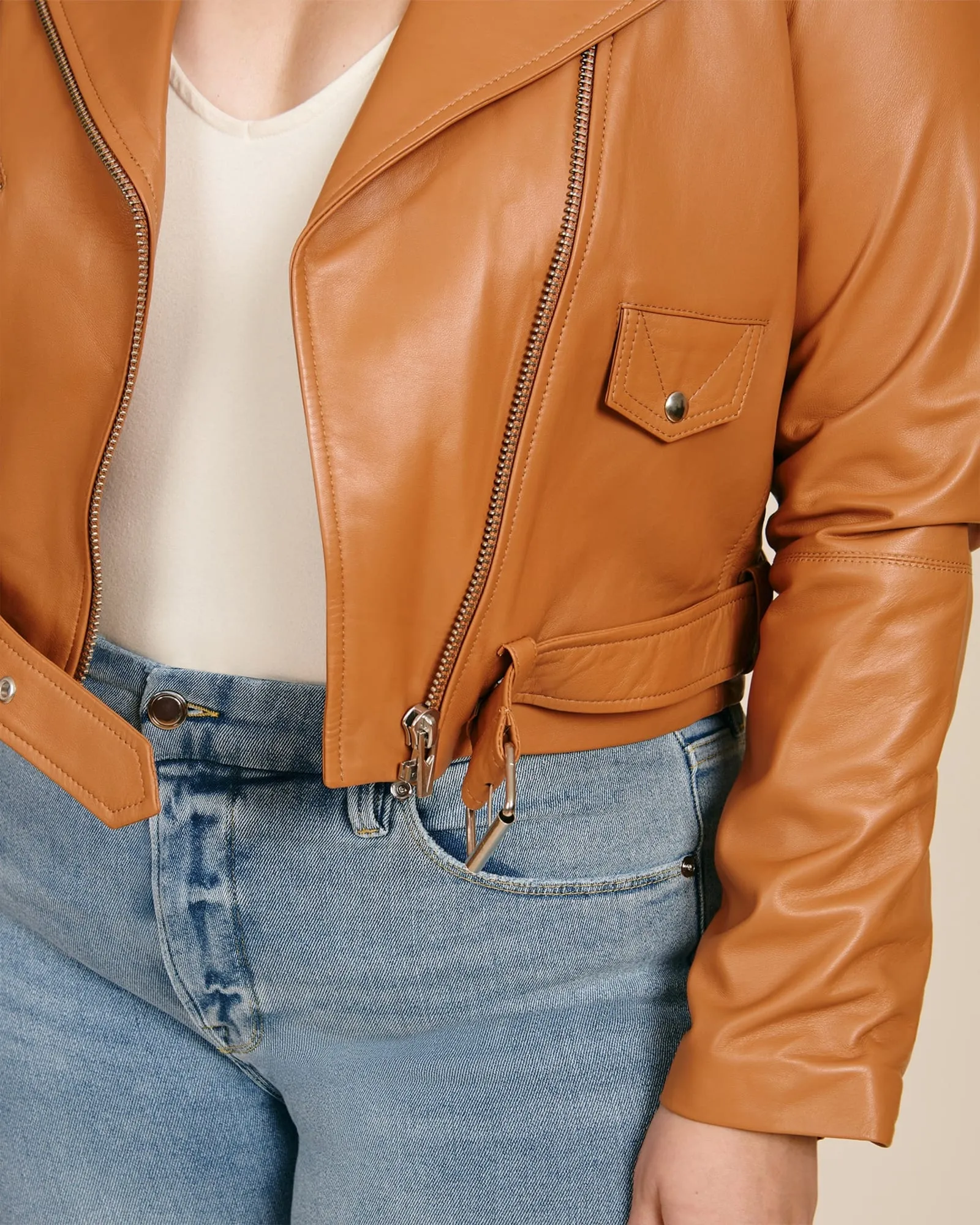 Baby Jayne Classic Smooth Leather Jacket | Hazelnut