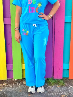 Be Kind Light Blue Scrub Pants