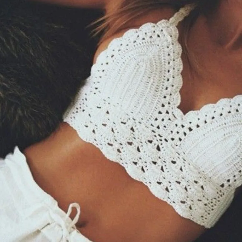 Boho Chic Lace Knit Crochet Top