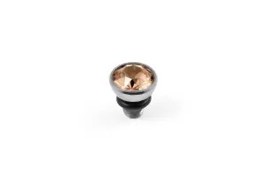 Bottone 5mm Light Peach Top Silver