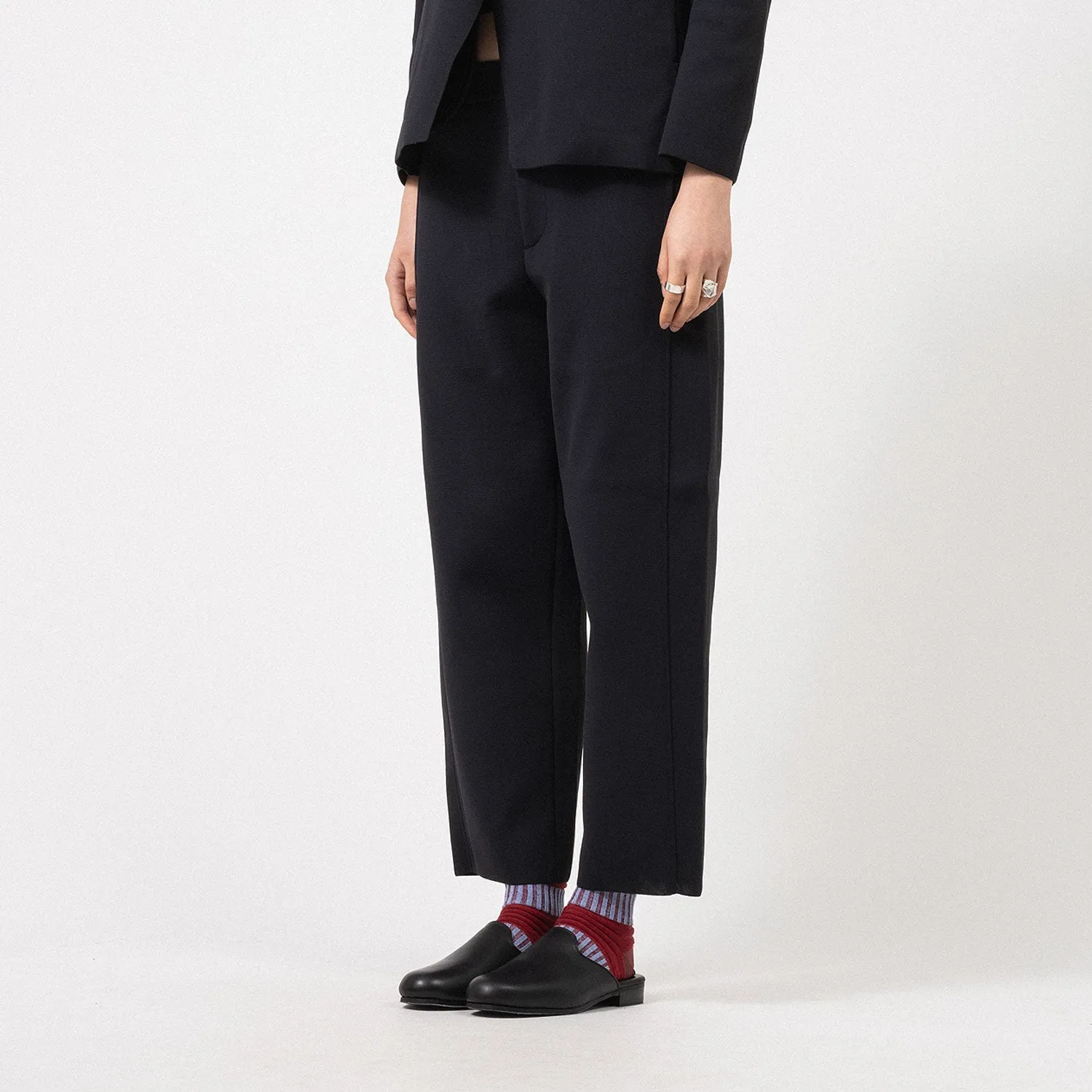 [CFCL] CF008KF104 MILAN RIB CURVED PANTS _ BLACK