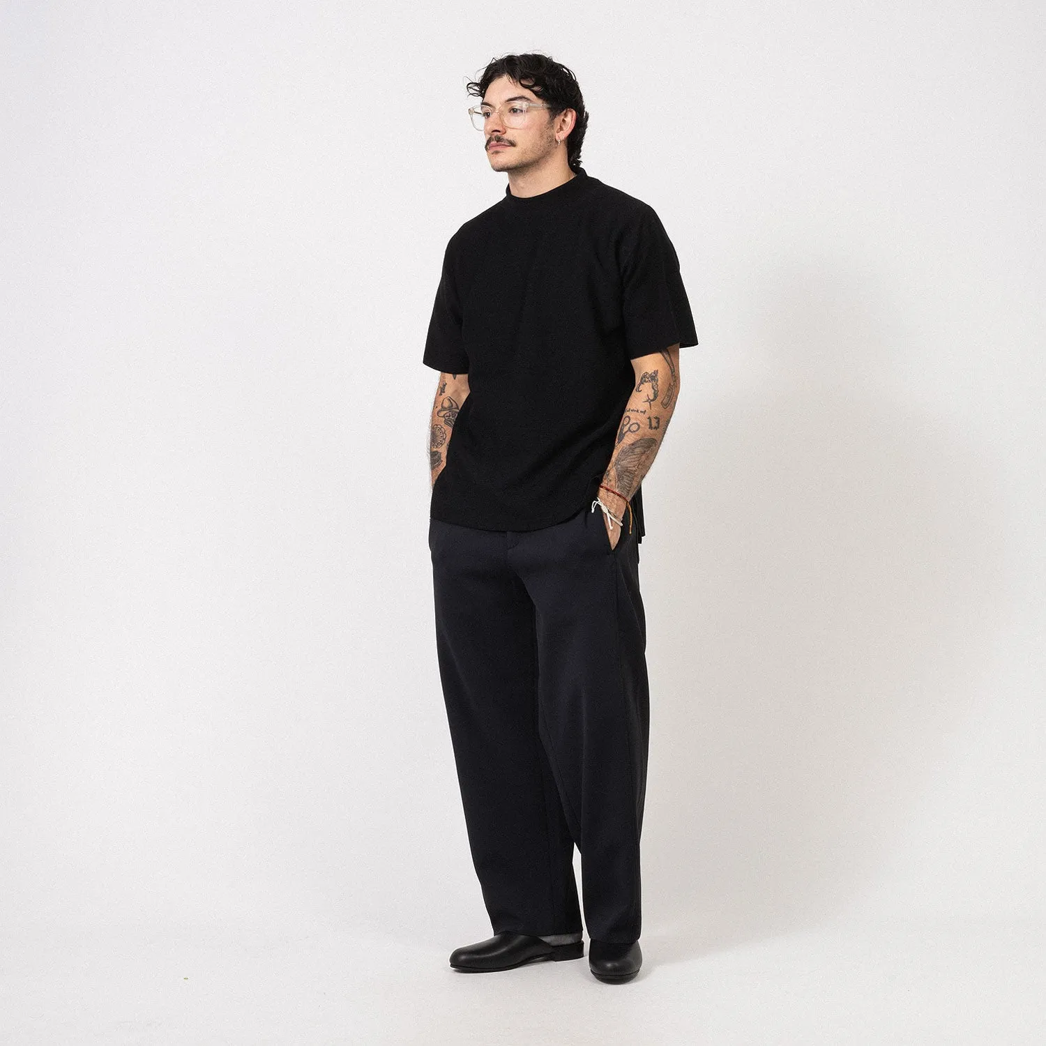 [CFCL] CF008KF104 MILAN RIB CURVED PANTS _ BLACK