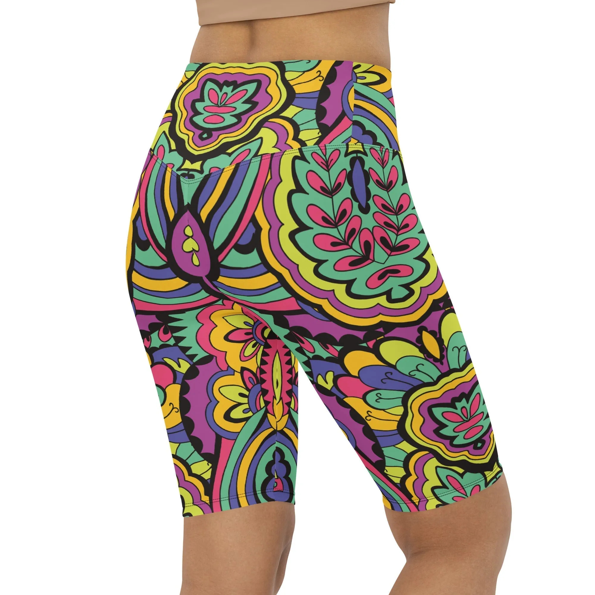 Colorful Fun Pattern Biker Shorts