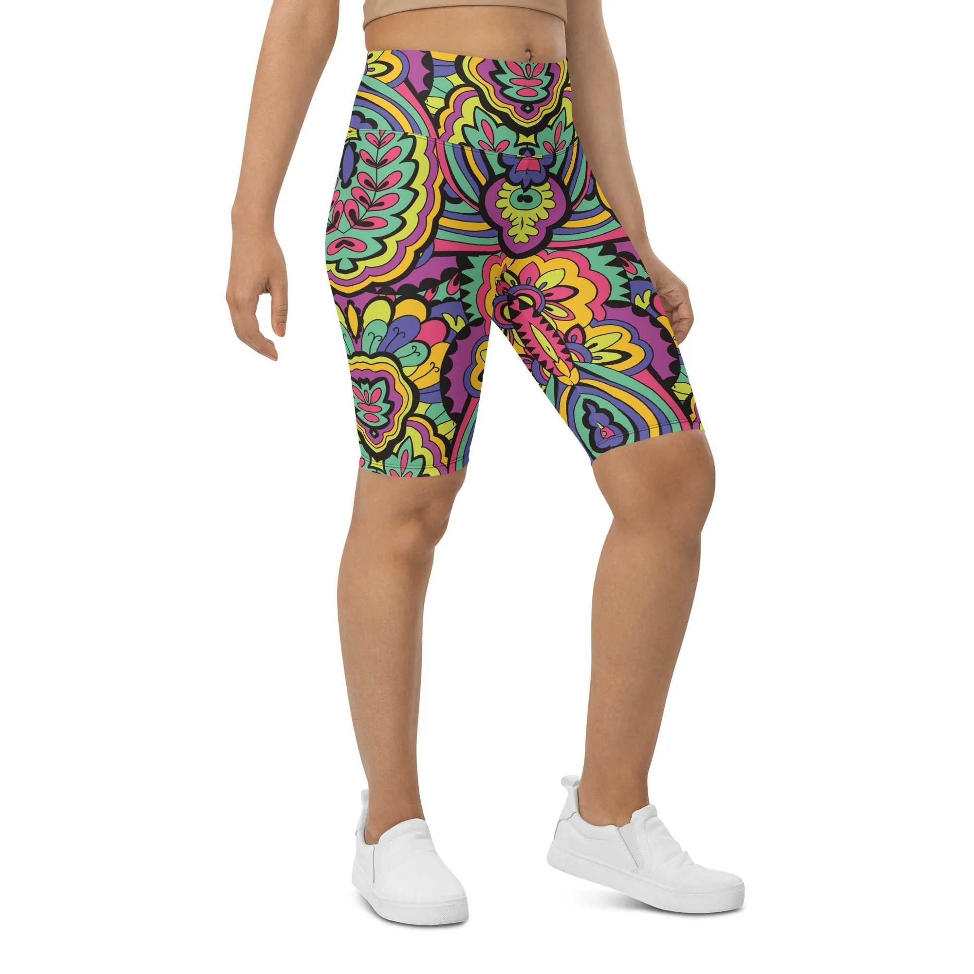 Colorful Fun Pattern Biker Shorts