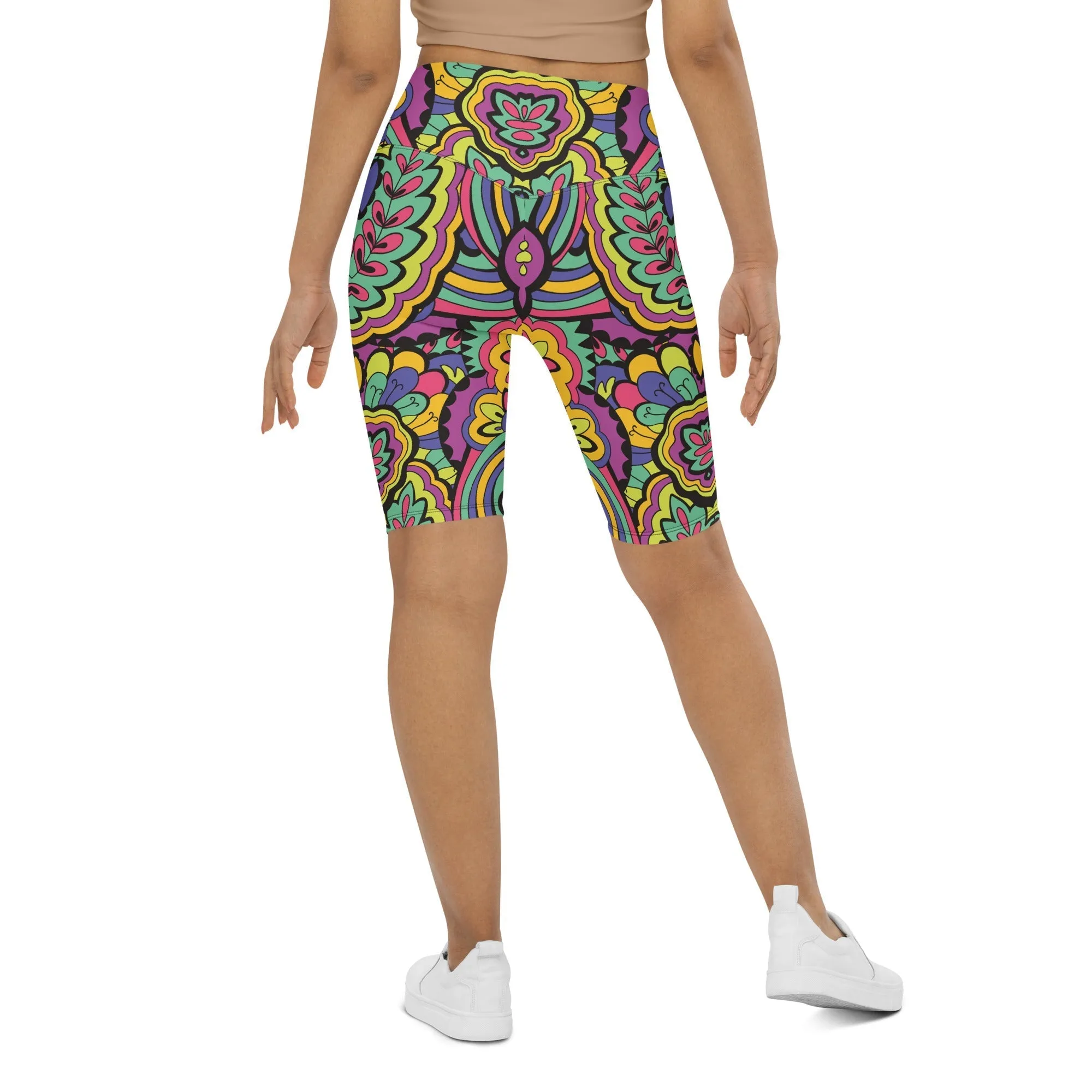 Colorful Fun Pattern Biker Shorts