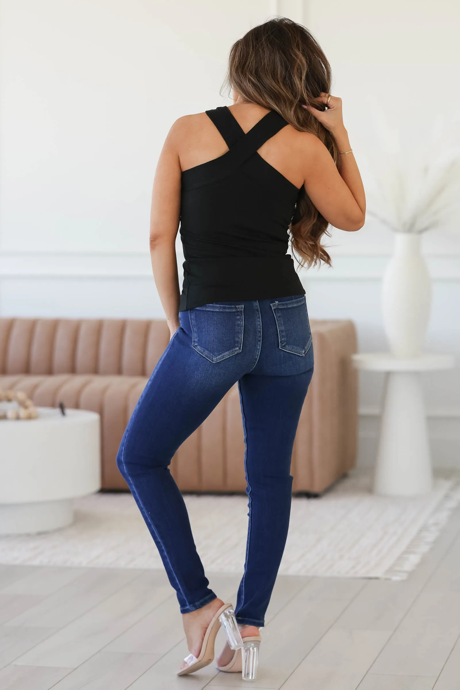 Cross My Heart Halter Top - Black