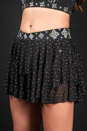 Crystal Couture Layered Mesh Athletic Short - Special Order