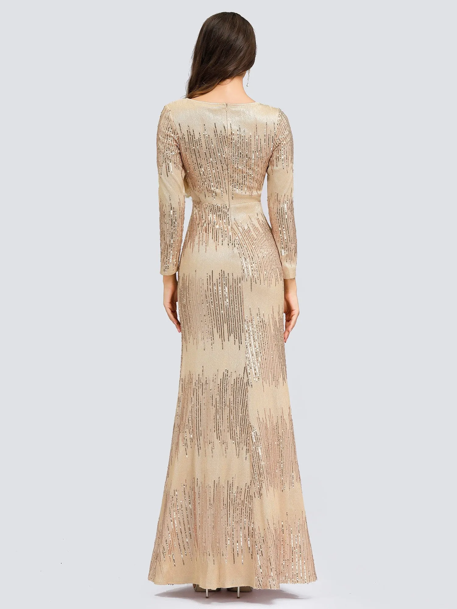 Ever-Pretty Long Sleeve Shiny Sequin Party Dresses EP00852
