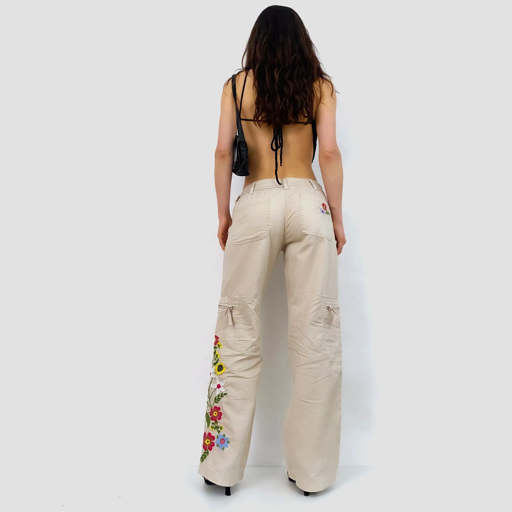 Floral Embroidered Cargos - Small
