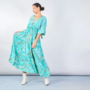 Flowy abstract maxi dress wholesale