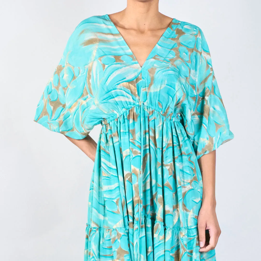 Flowy abstract maxi dress wholesale