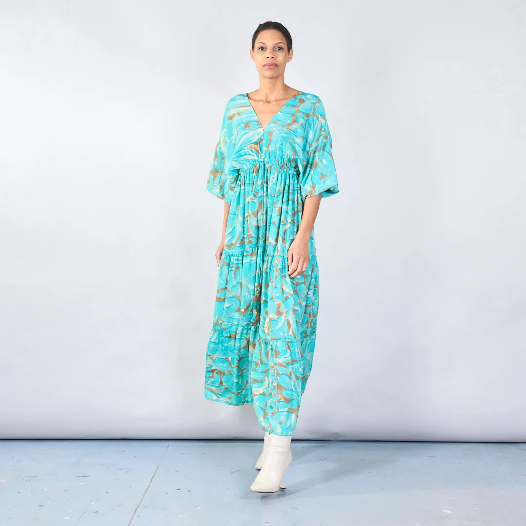 Flowy abstract maxi dress wholesale