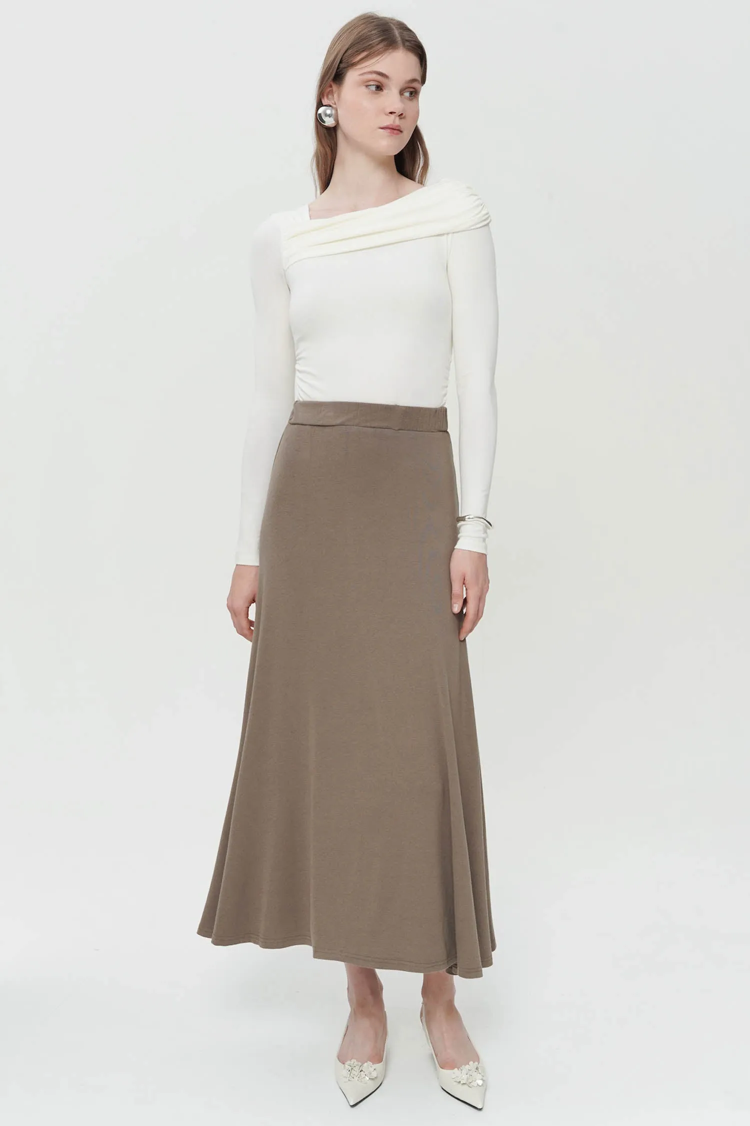 Galen Midi Skirt In Mocca