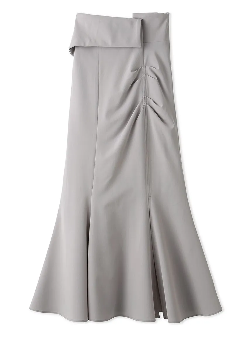 High Waist Draped Maxi Skirt
