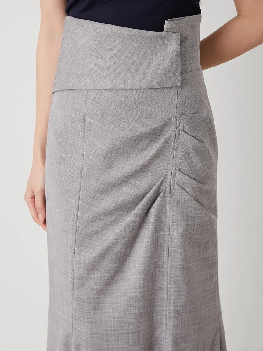 High Waist Draped Maxi Skirt