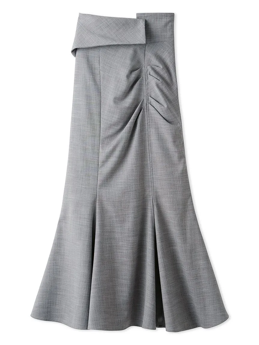 High Waist Draped Maxi Skirt