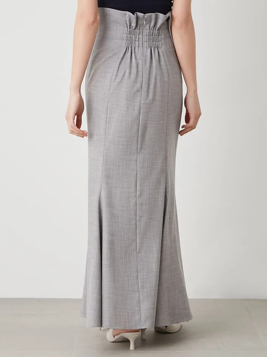 High Waist Draped Maxi Skirt