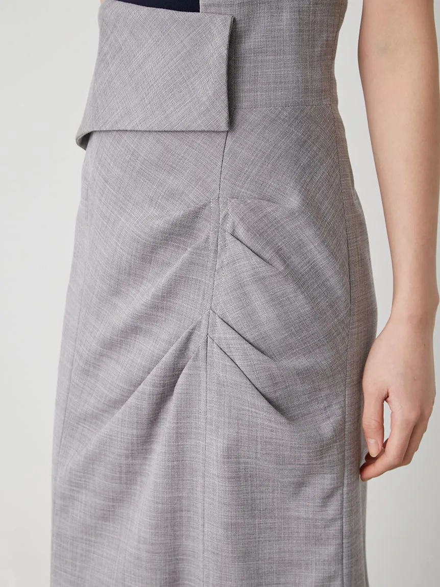 High Waist Draped Maxi Skirt