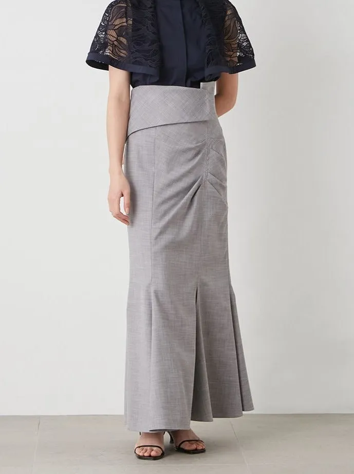 High Waist Draped Maxi Skirt
