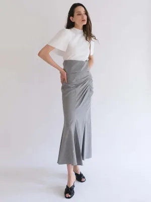 High Waist Draped Maxi Skirt