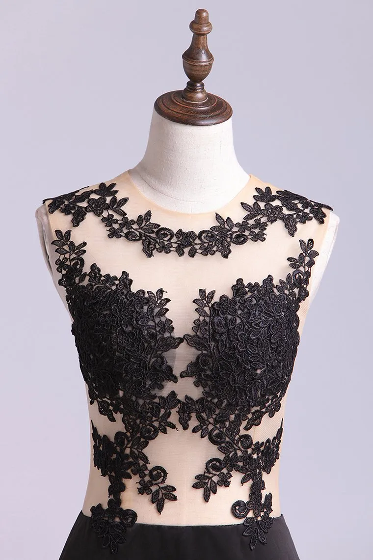 Hot Scoop Mermaid Prom Dresses With Applique