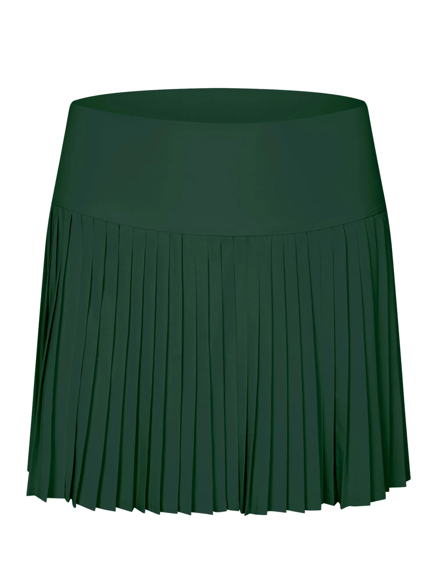 Hunter Green "Maddie" Full Pleat Active Skirt with Pockets in Shorts Liner