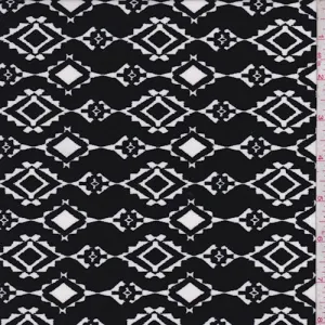 ITY Black/White Aztec Diamond Jersey Knit Fabric