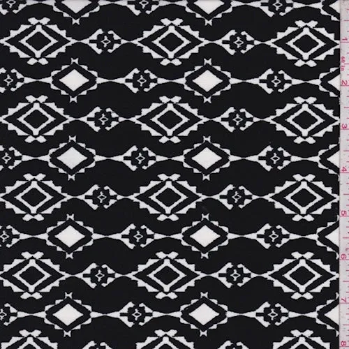 ITY Black/White Aztec Diamond Jersey Knit Fabric