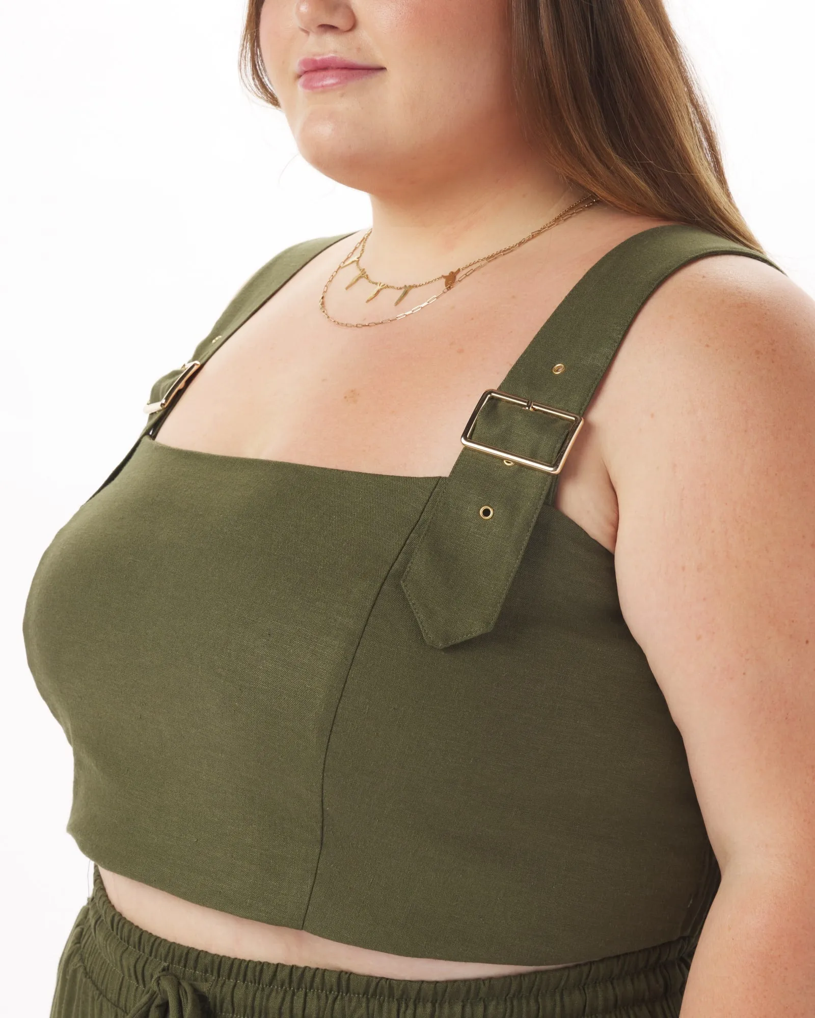 Leah Bustier Top in Olive | Olive Green