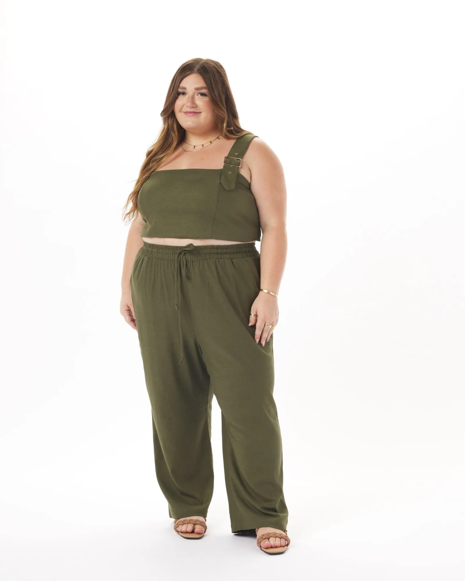 Leah Bustier Top in Olive | Olive Green