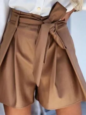 Leather Short with Tie Waist