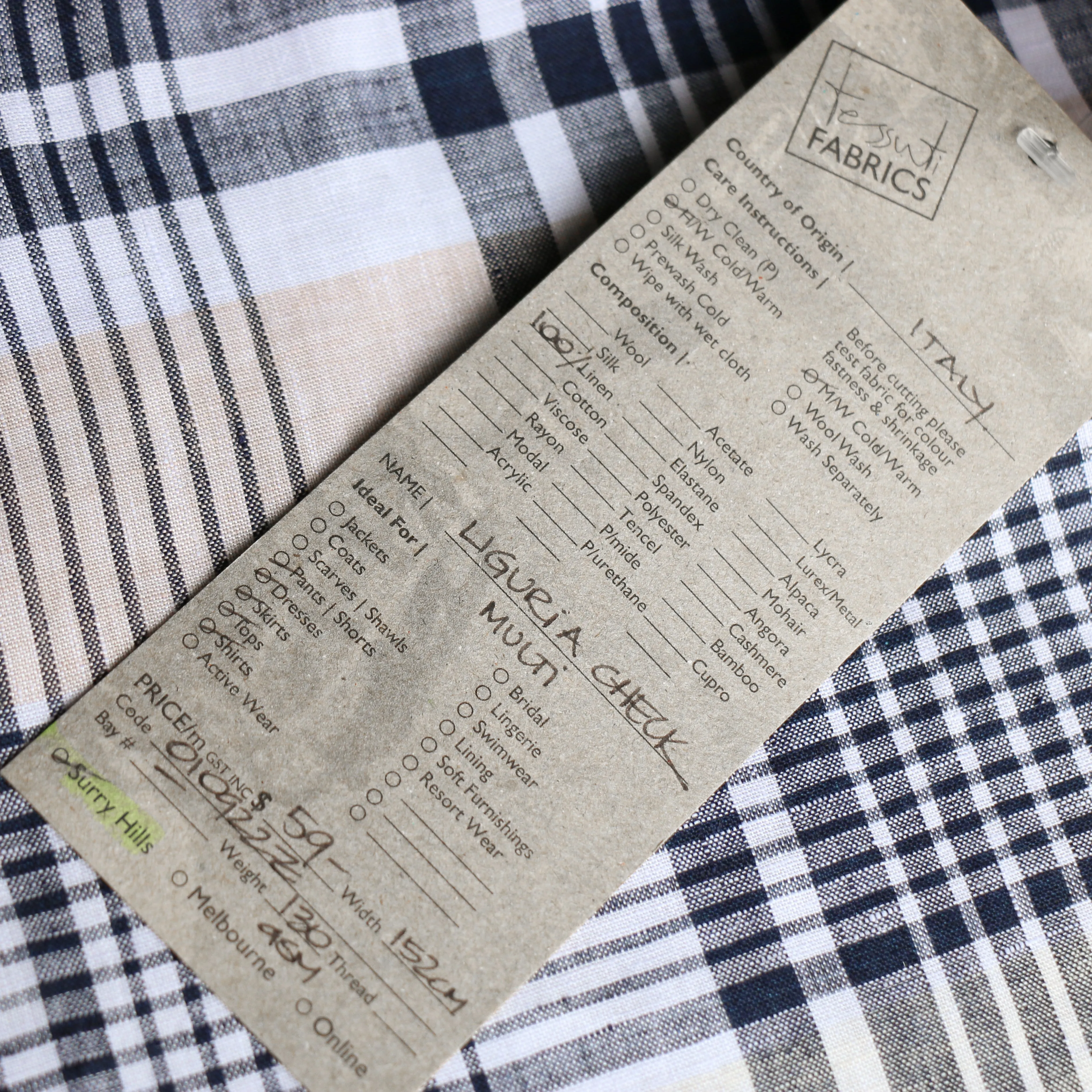 Liguria Check Multi Linen