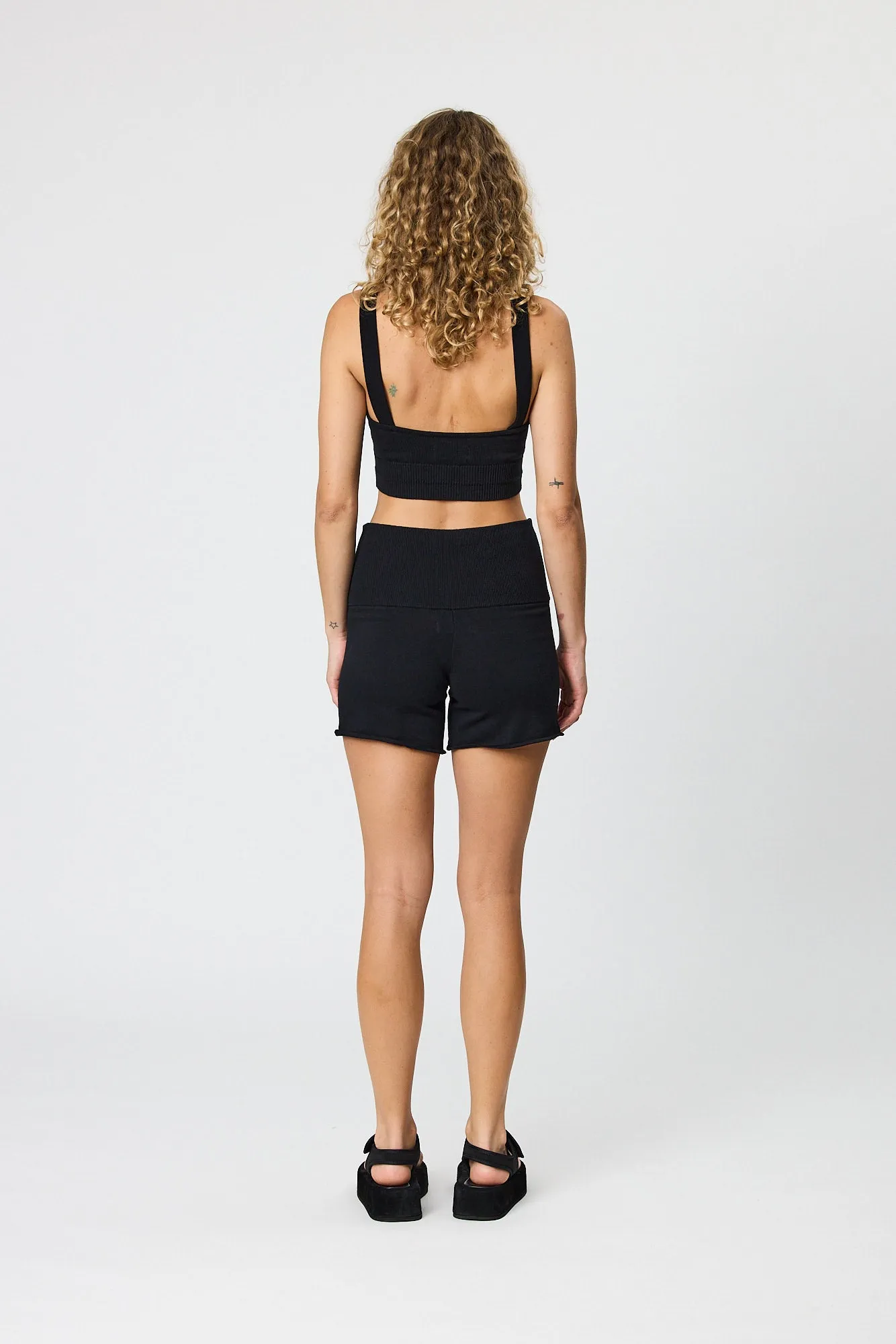 MAIA KNIT SHORTS - BLACK