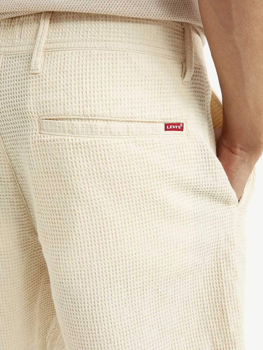 Men's Cream Tapered Shorts