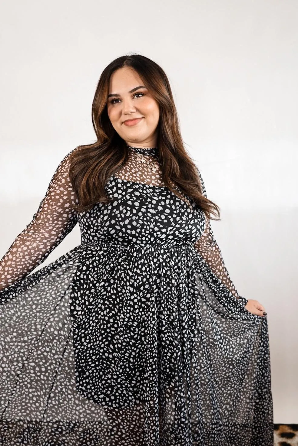 Nevermind Mesh Maxi Dress - B W