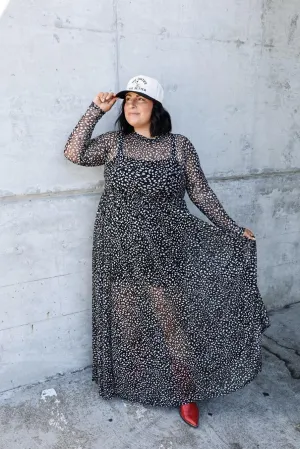 Nevermind Mesh Maxi Dress - B W