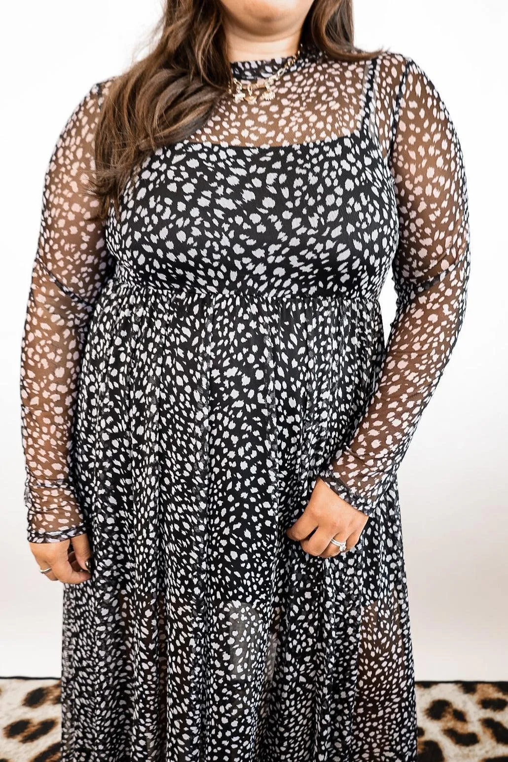 Nevermind Mesh Maxi Dress - B W