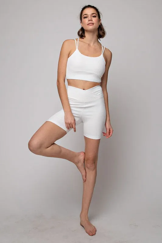 Nylon Rib V Waist Biker Pants